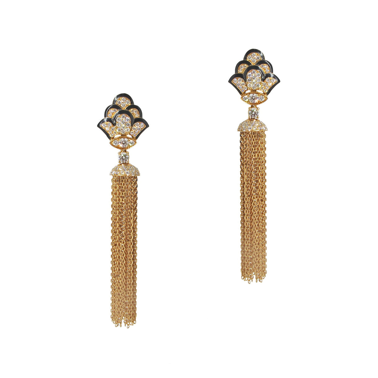 Fleur De Lys Art Deco Earrings - Jahel Joaillier