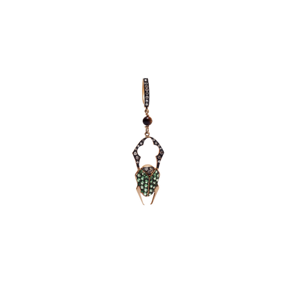 Green Scarab Earring - Jahel Joaillier
