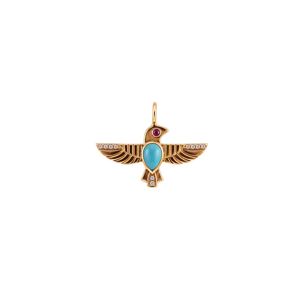 Blue Thunderbird Wire Pendant - Jahel Joaillier