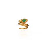 Striée Serpent Emerald Ring - Jahel Joaillier