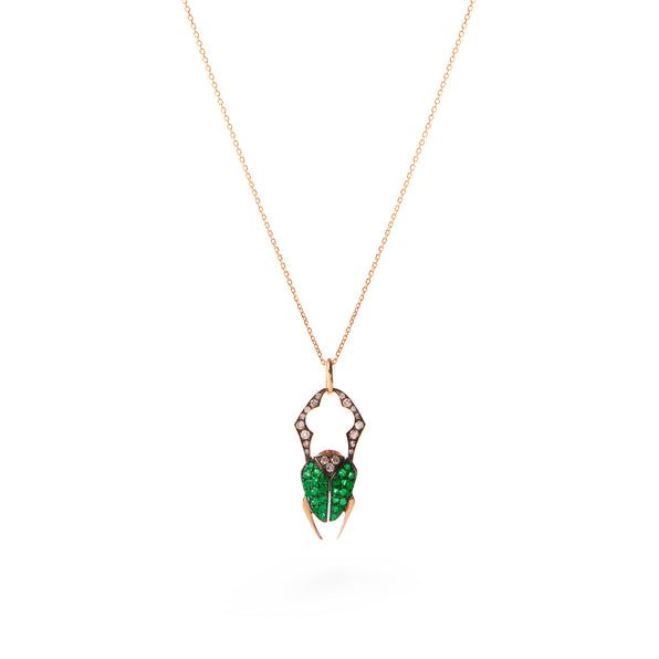 Green Scarab Pendant - Jahel Joaillier