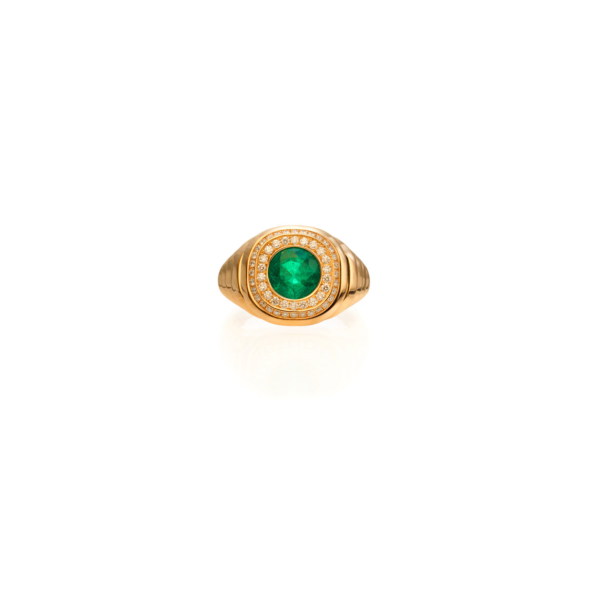 Emerald Striée Edgy Ring - Jahel Joaillier