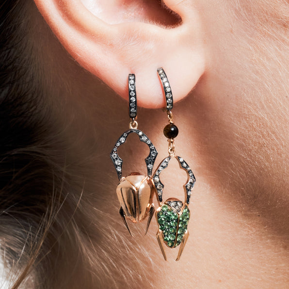Green Scarab Earring - Jahel Joaillier