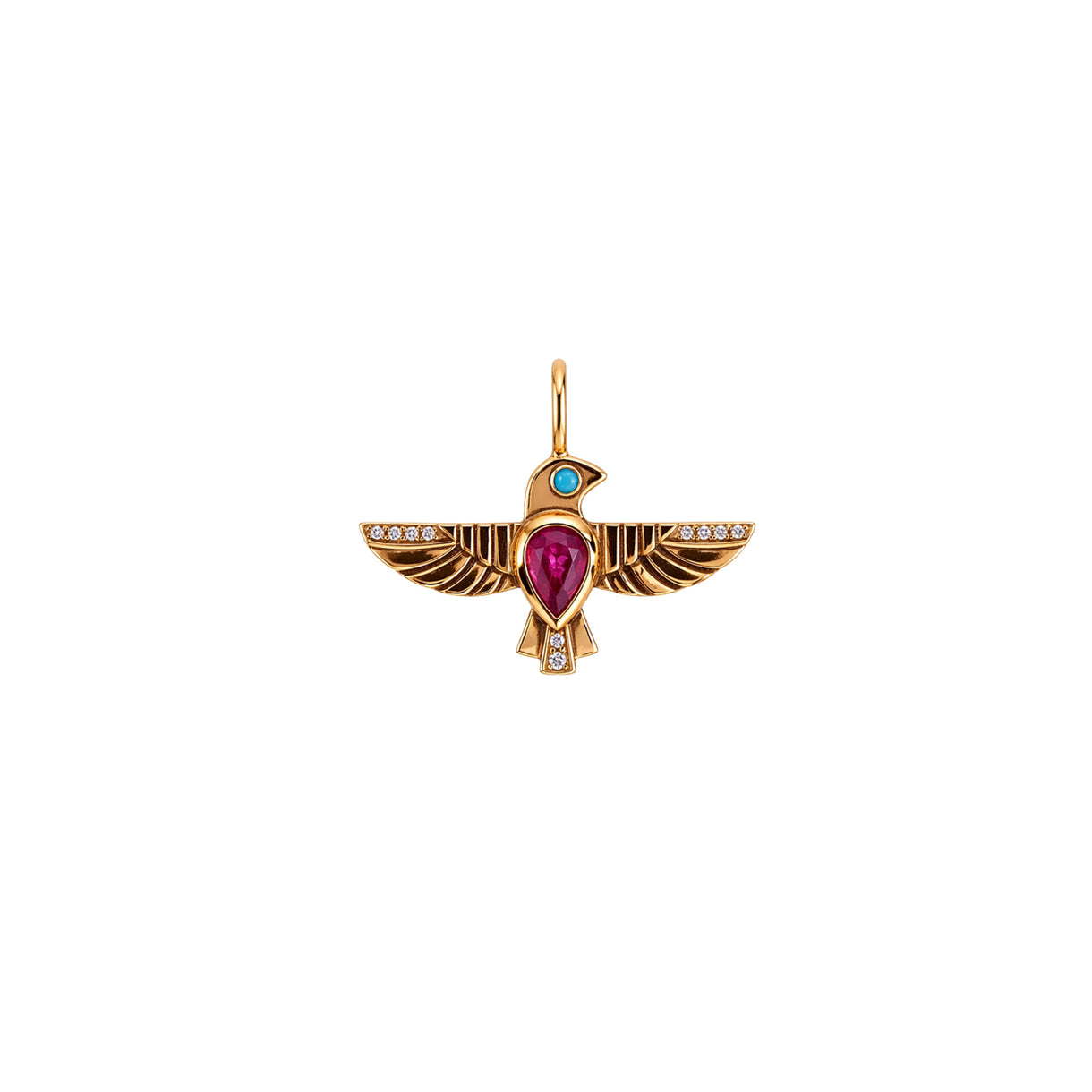 Red Thunderbird Wire Pendant - Jahel Joaillier