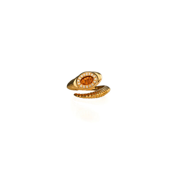 Pinky Striée Sweet Serpent Ring - Jahel Joaillier