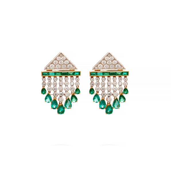 Emerald Meduse Earrings - Jahel Joaillier