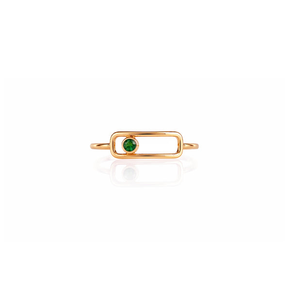 Green Sharp Wire Ring - Jahel Joaillier