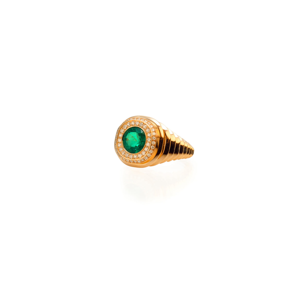 Emerald Striée Edgy Ring - Jahel Joaillier